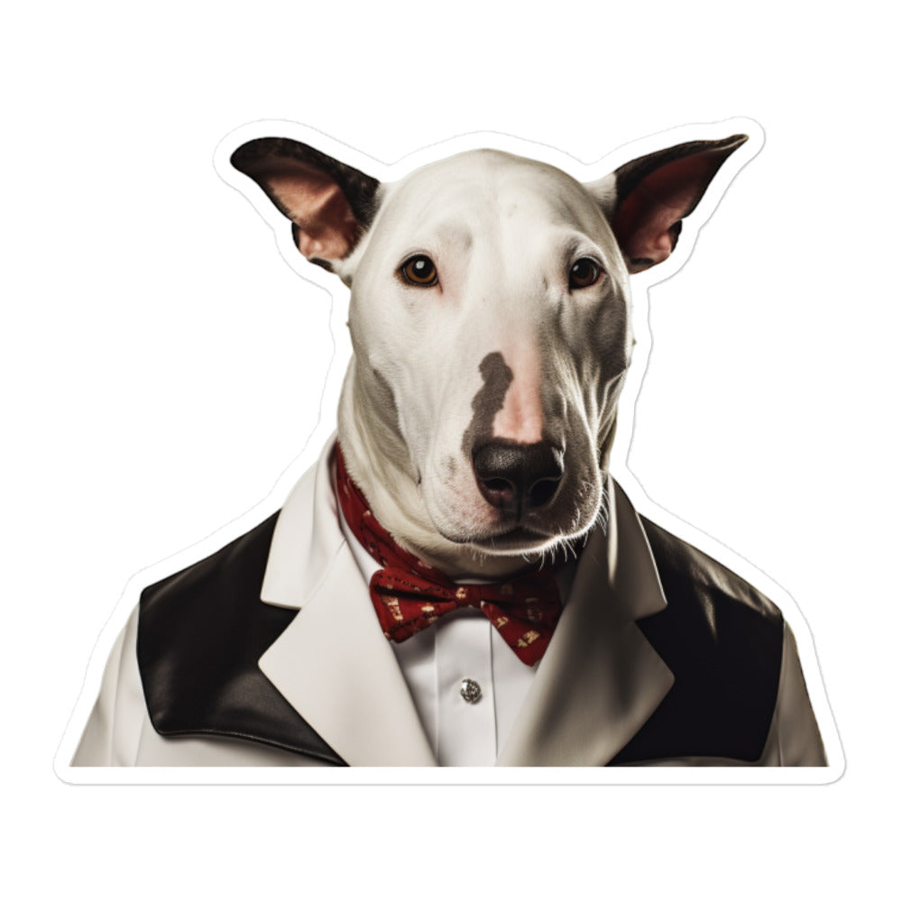 Bull Terrier Hotel Staff Sticker - Stickerfy.ai