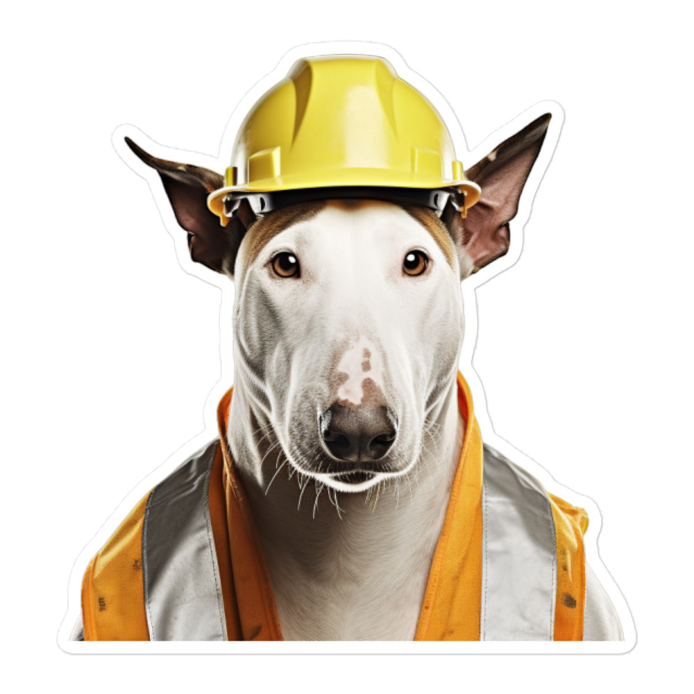 Bull Terrier Contractor Sticker - Stickerfy.ai