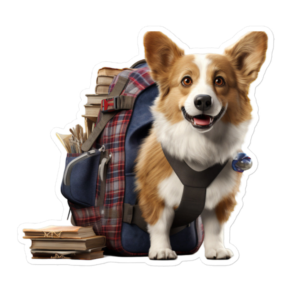 Welsh Corgi Student Sticker - Stickerfy.ai