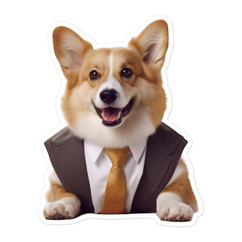 Welsh Corgi Sales Consultant Sticker - Stickerfy.ai