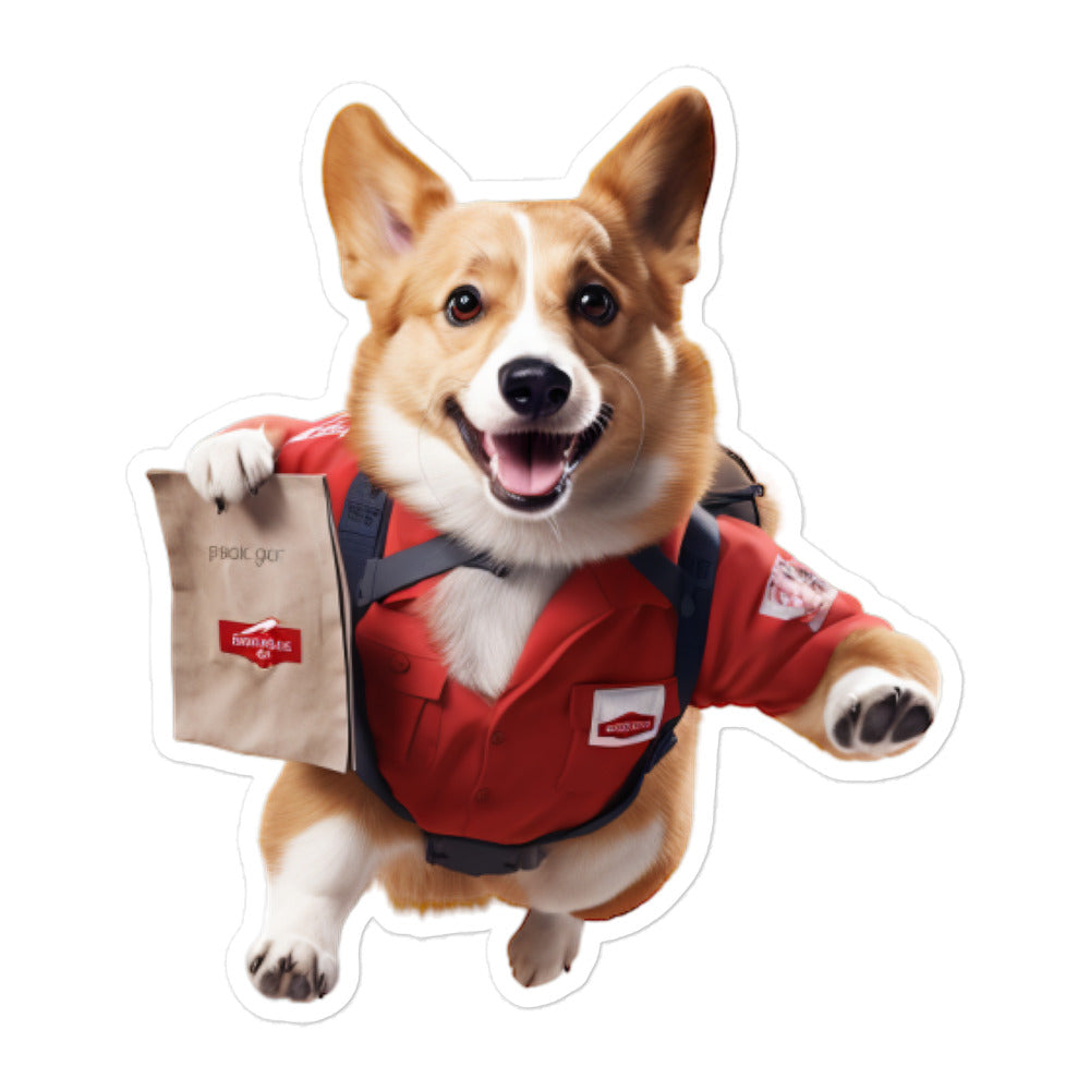 Welsh Corgi Mail Carrier Sticker - Stickerfy.ai