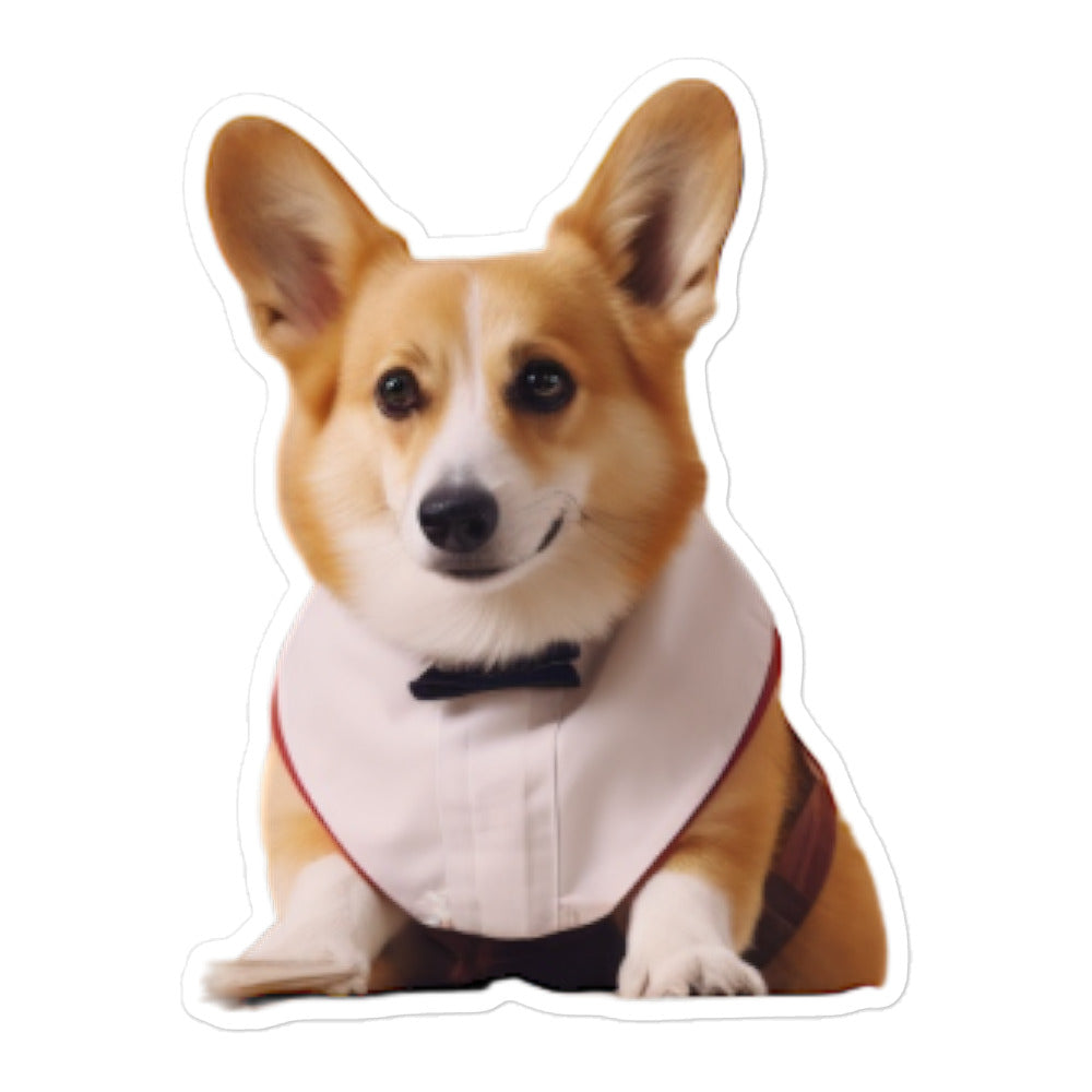 Welsh Corgi Hotel Staff Sticker - Stickerfy.ai