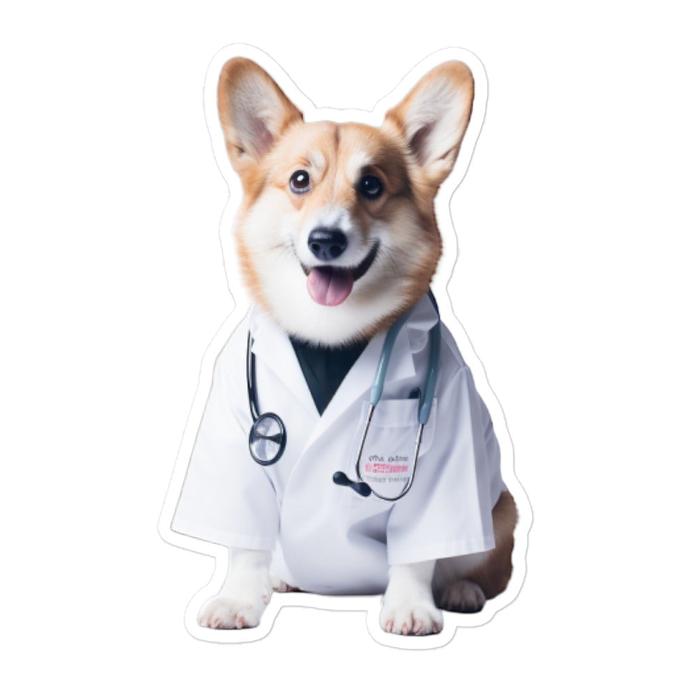 Welsh Corgi Doctor Sticker - Stickerfy.ai