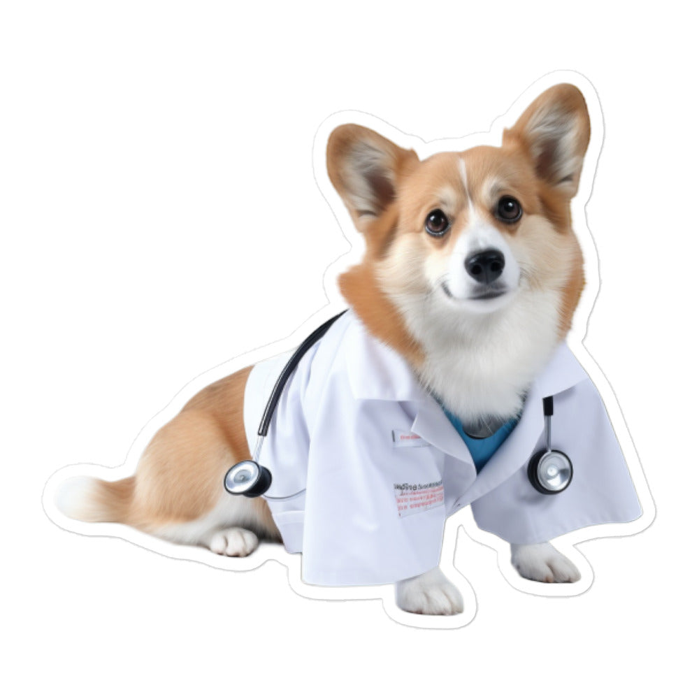Welsh Corgi Doctor Sticker - Stickerfy.ai