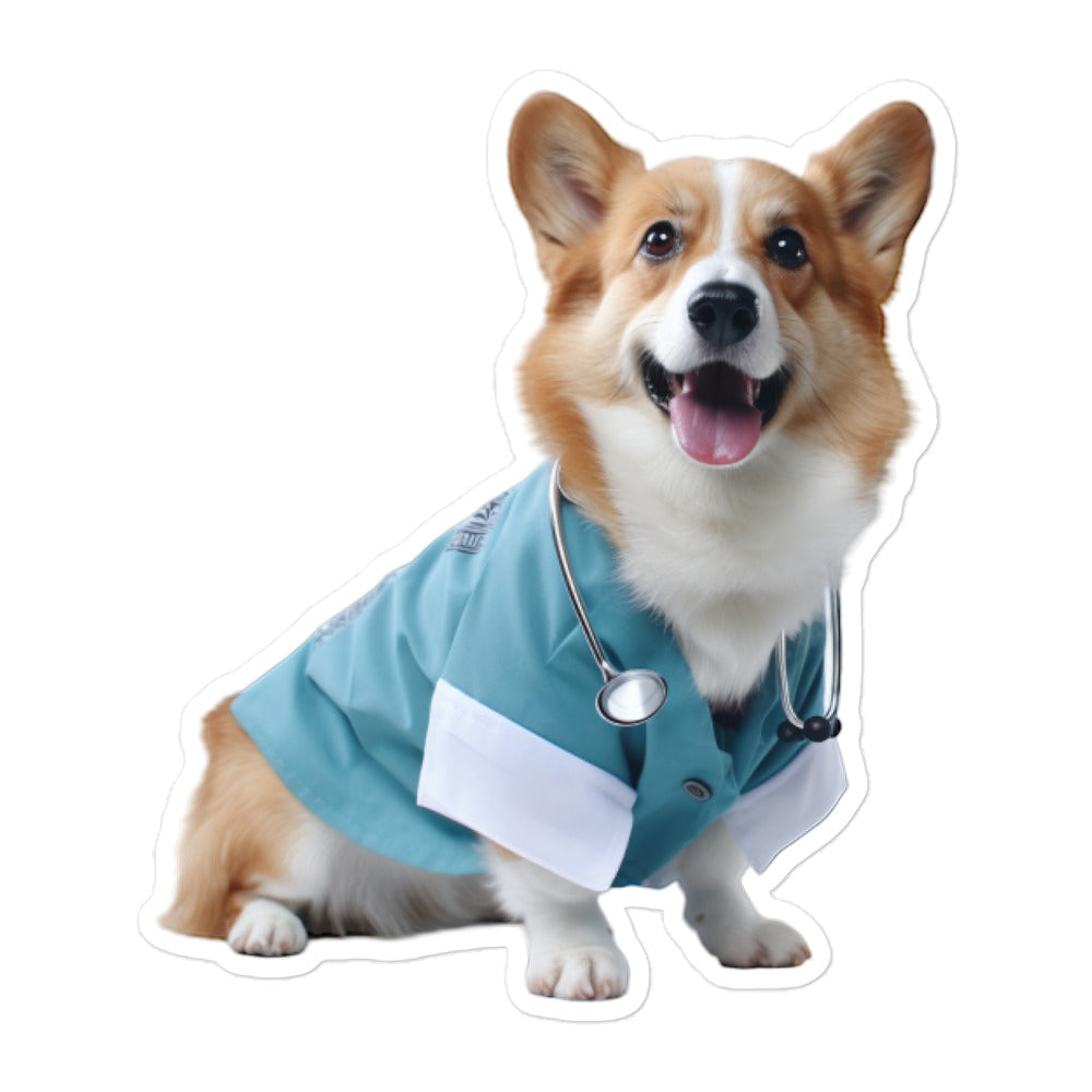 Welsh Corgi Doctor Sticker - Stickerfy.ai