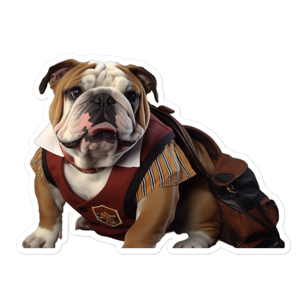 Bulldog Student Sticker - Stickerfy.ai