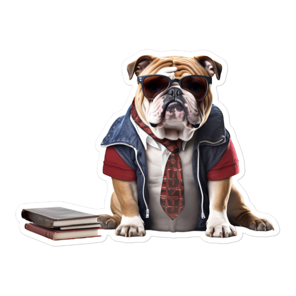 Bulldog Student Sticker - Stickerfy.ai