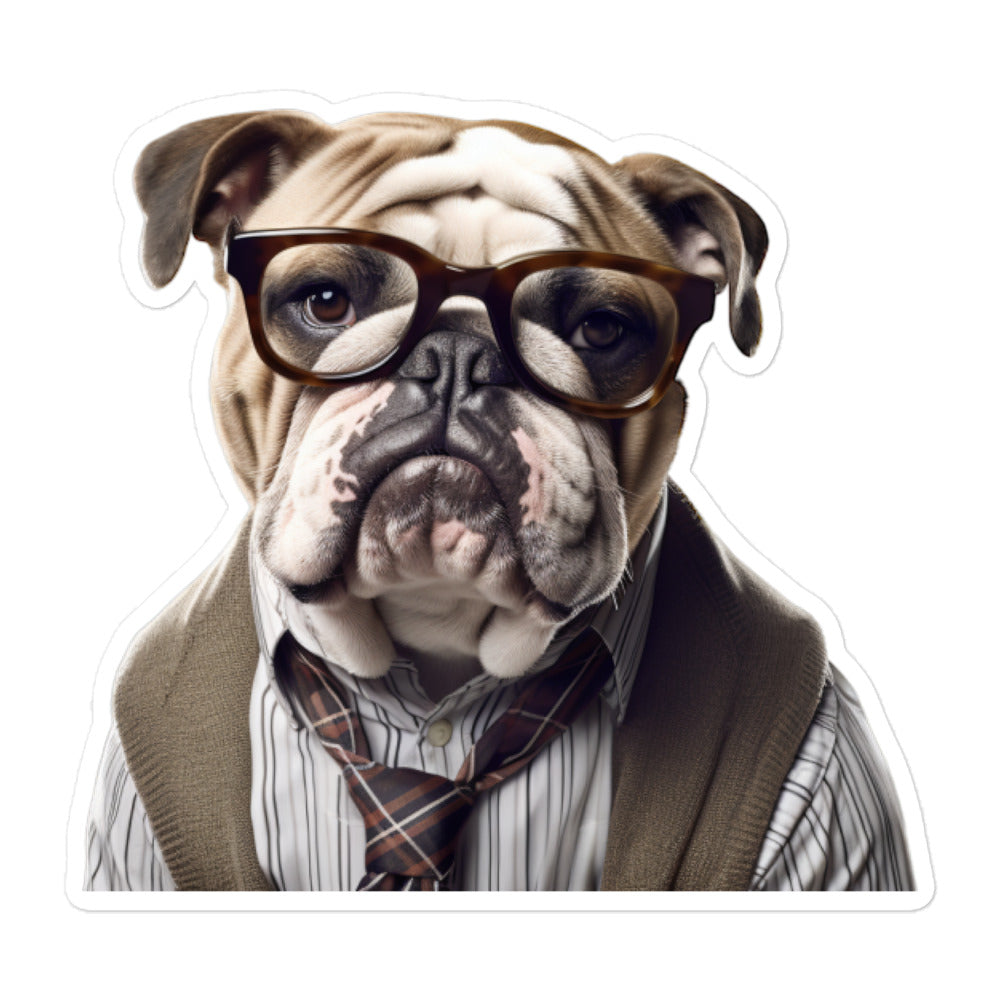 Bulldog Student Sticker - Stickerfy.ai