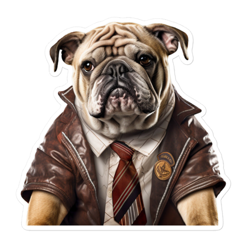 Bulldog Student Sticker - Stickerfy.ai