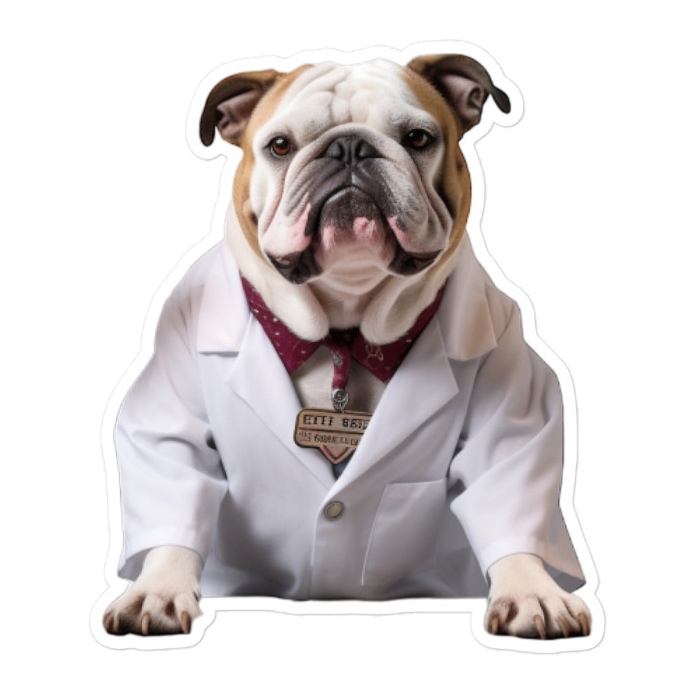 Bulldog Pharmacist Sticker - Stickerfy.ai