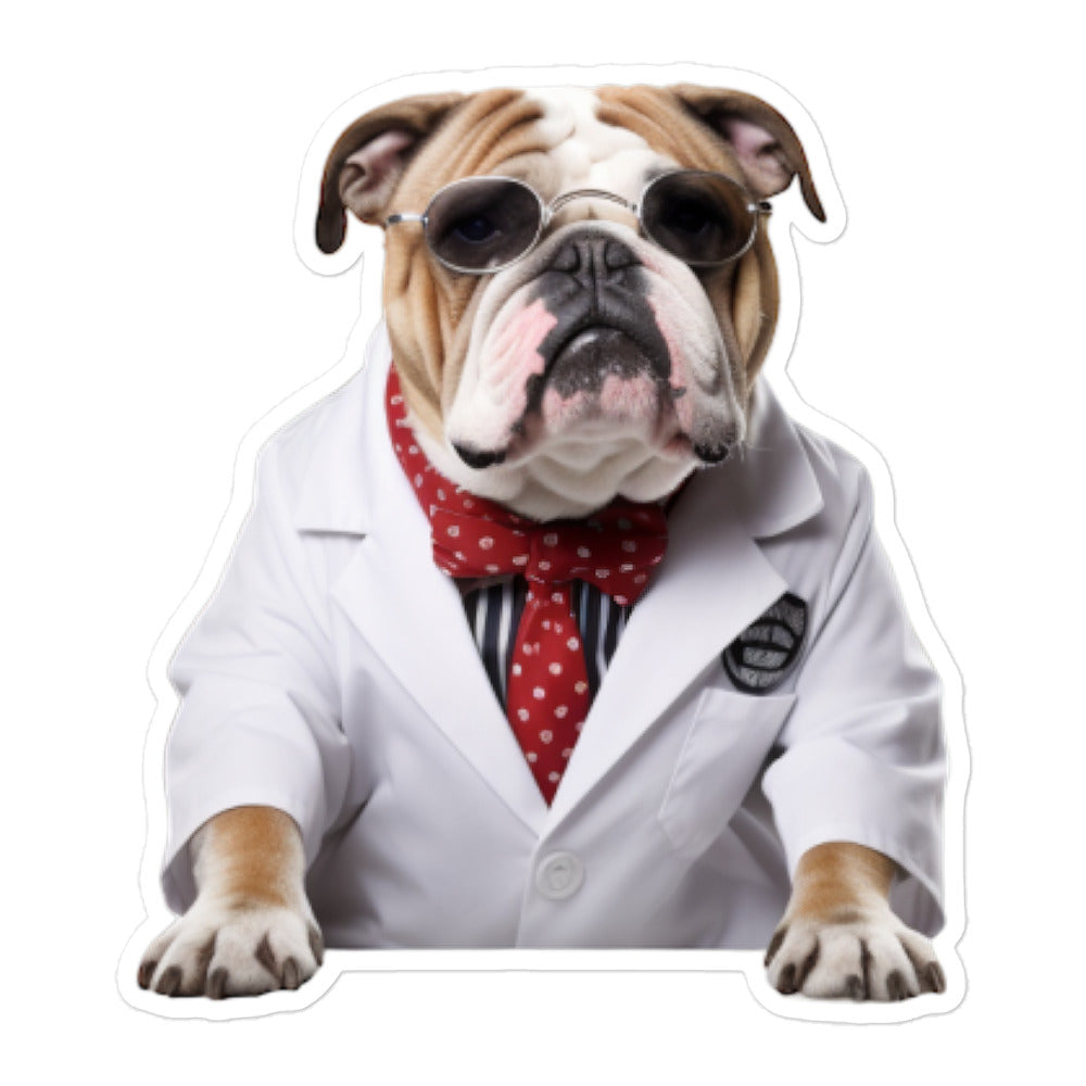 Bulldog Pharmacist Sticker - Stickerfy.ai