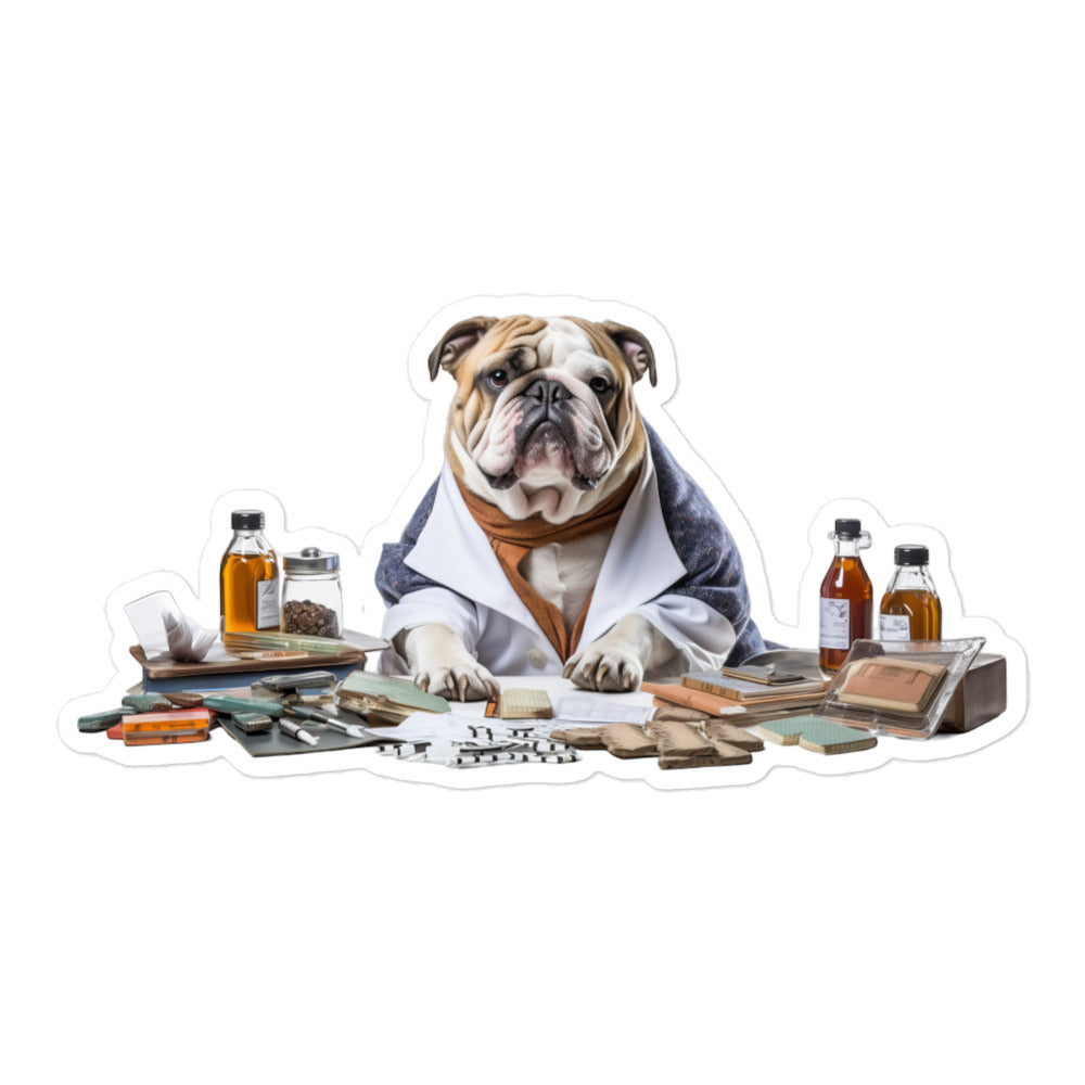 Bulldog Pharmacist Sticker - Stickerfy.ai