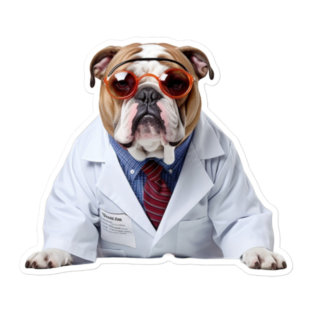 Bulldog Pharmacist Sticker - Stickerfy.ai