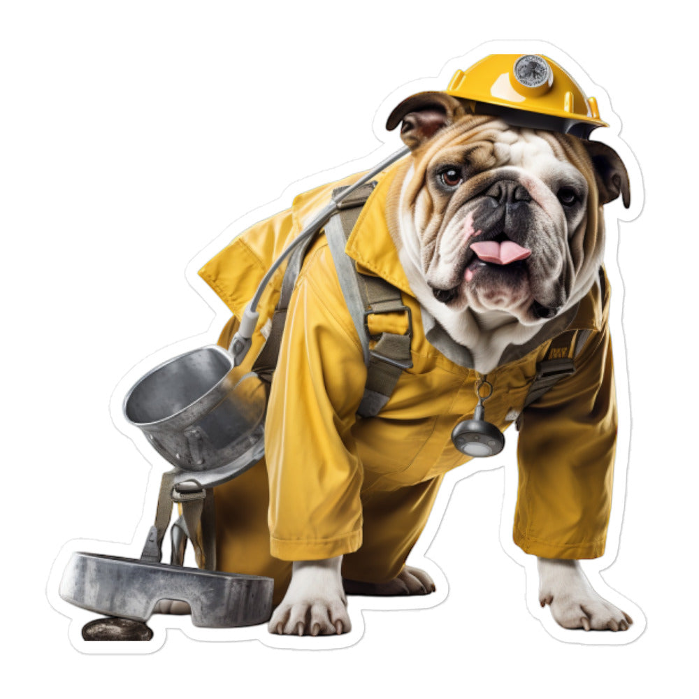 Bulldog Janitor Sticker - Stickerfy.ai