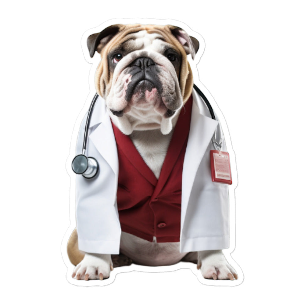 Bulldog Doctor Sticker - Stickerfy.ai
