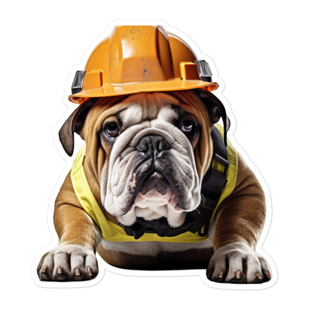 Bulldog Contractor Sticker - Stickerfy.ai