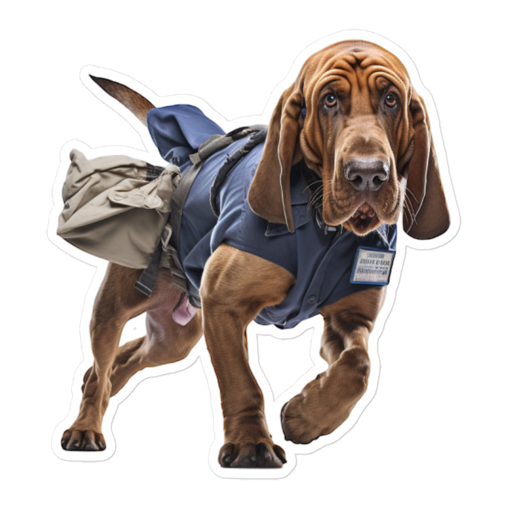 Bloodhound Mail Carrier Sticker - Stickerfy.ai