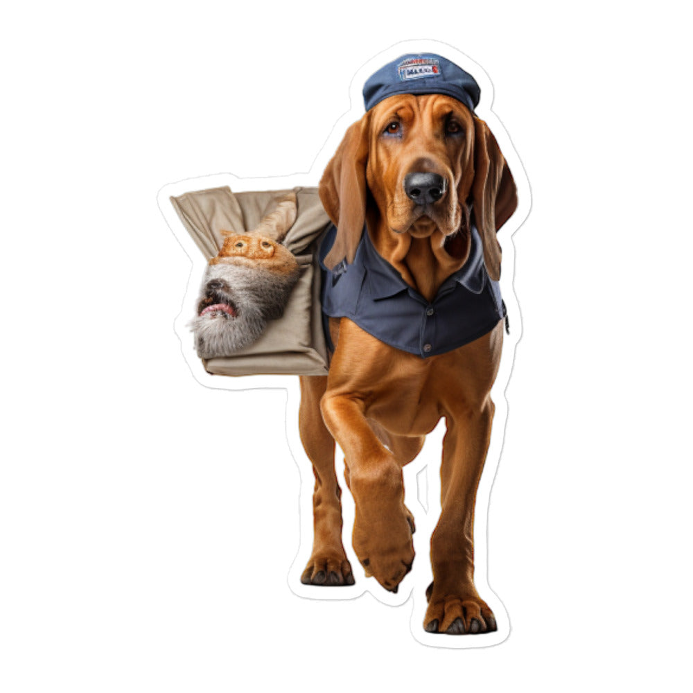 Bloodhound Mail Carrier Sticker - Stickerfy.ai