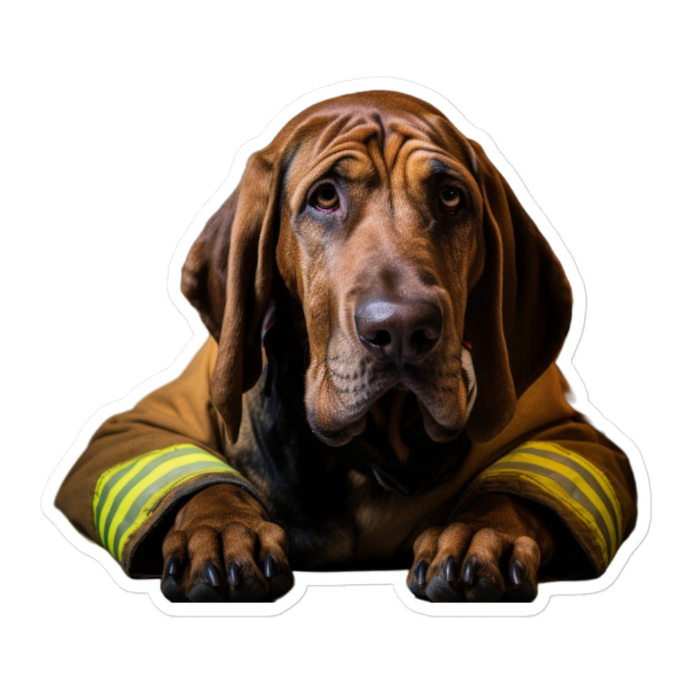 Bloodhound Firefighter Sticker - Stickerfy.ai