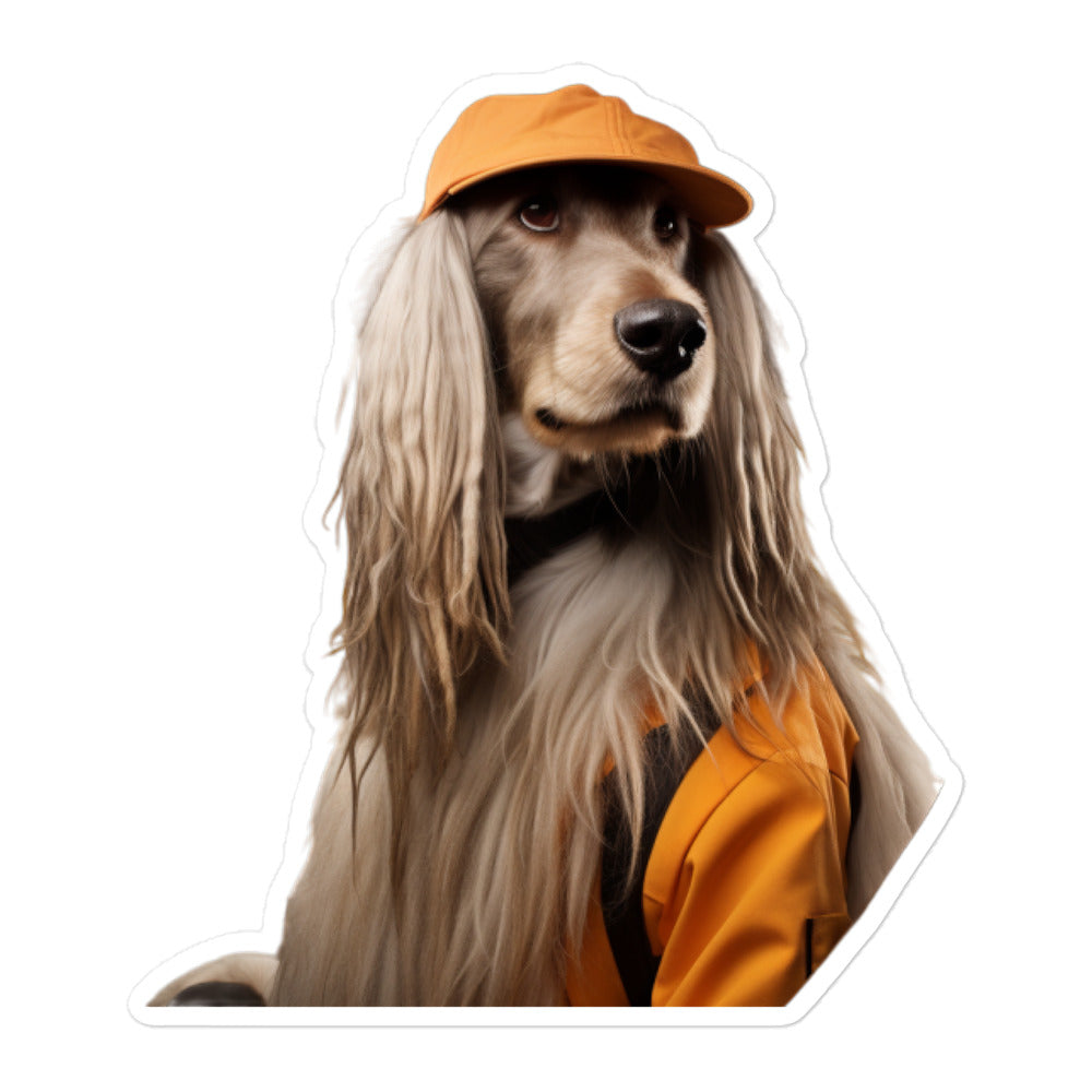 Afghan Hound Transit Operator Sticker - Stickerfy.ai