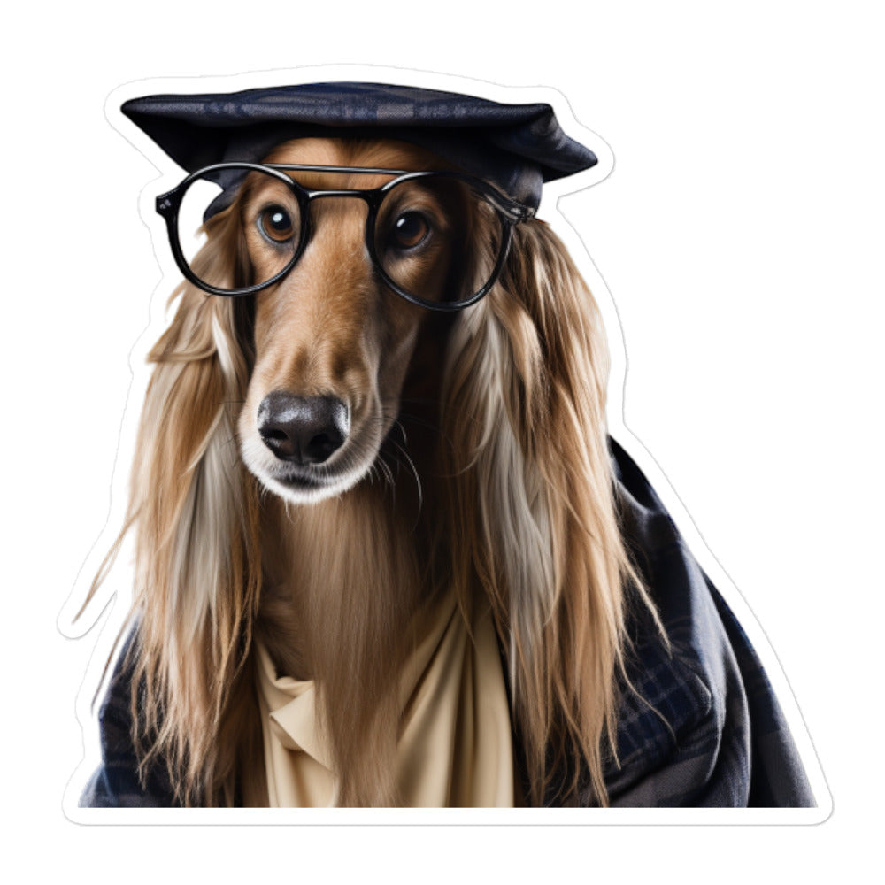 Afghan Hound Student Sticker - Stickerfy.ai