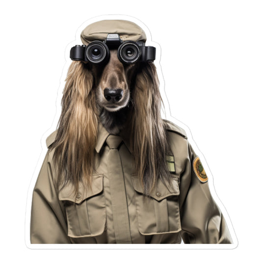 Afghan Hound Security Officer Sticker - Stickerfy.ai