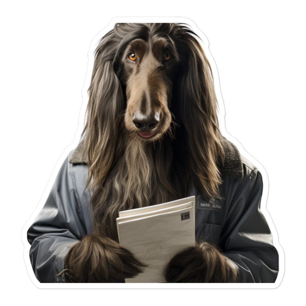 Afghan Hound Mail Carrier Sticker - Stickerfy.ai