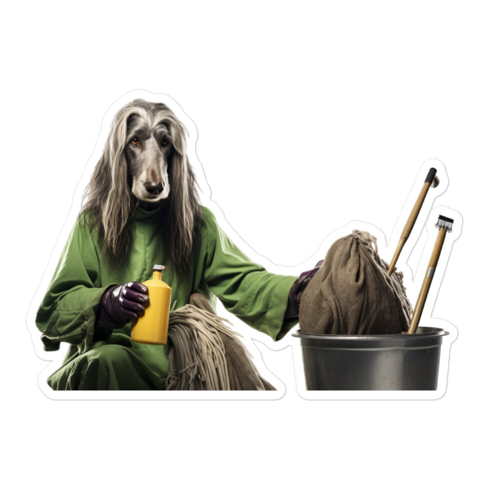 Afghan Hound Janitor Sticker - Stickerfy.ai