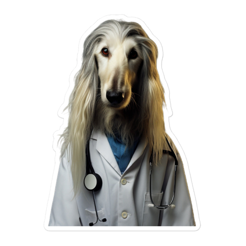 Afghan Hound Doctor Sticker - Stickerfy.ai