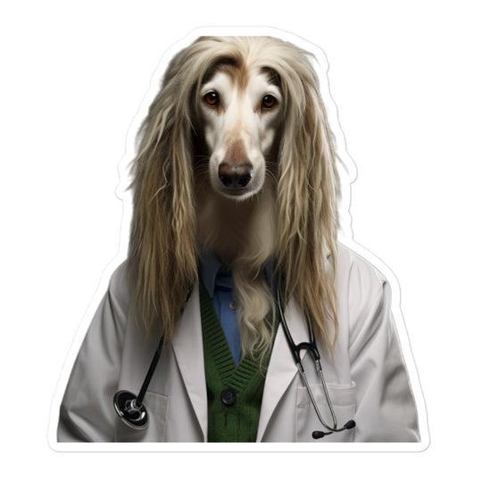 Afghan Hound Doctor Sticker - Stickerfy.ai