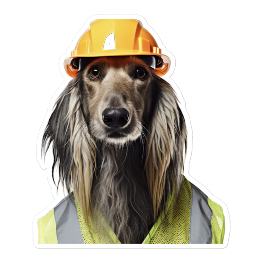 Afghan Hound Contractor Sticker - Stickerfy.ai