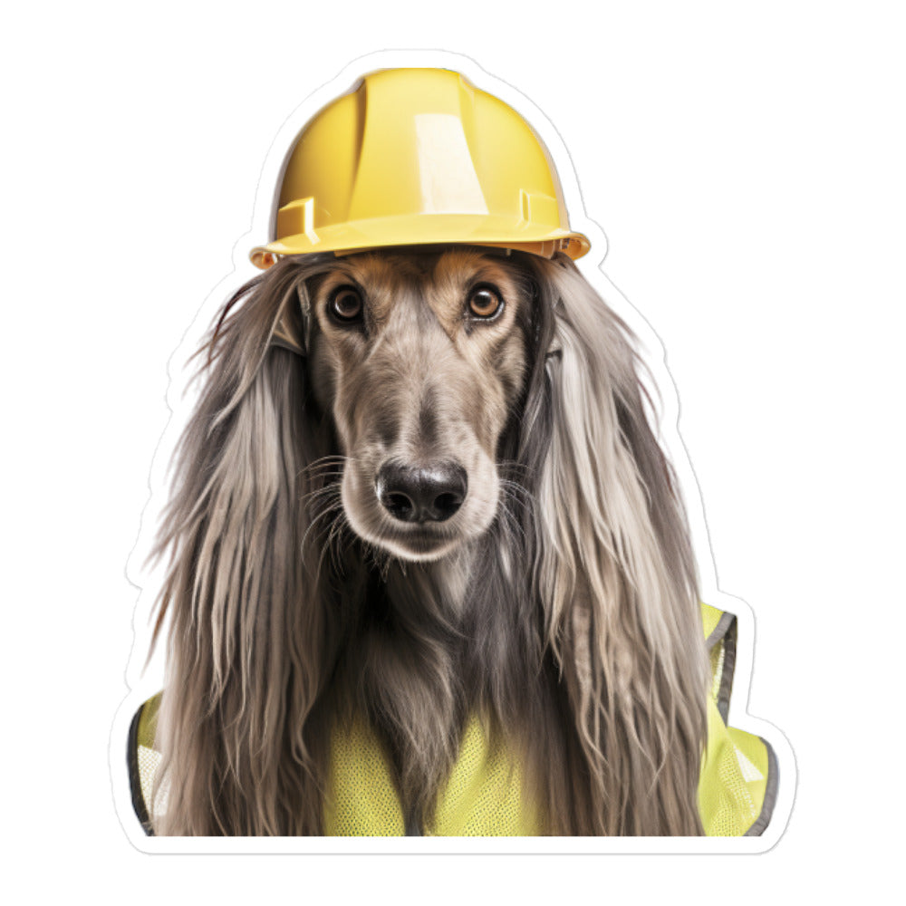 Afghan Hound Contractor Sticker - Stickerfy.ai