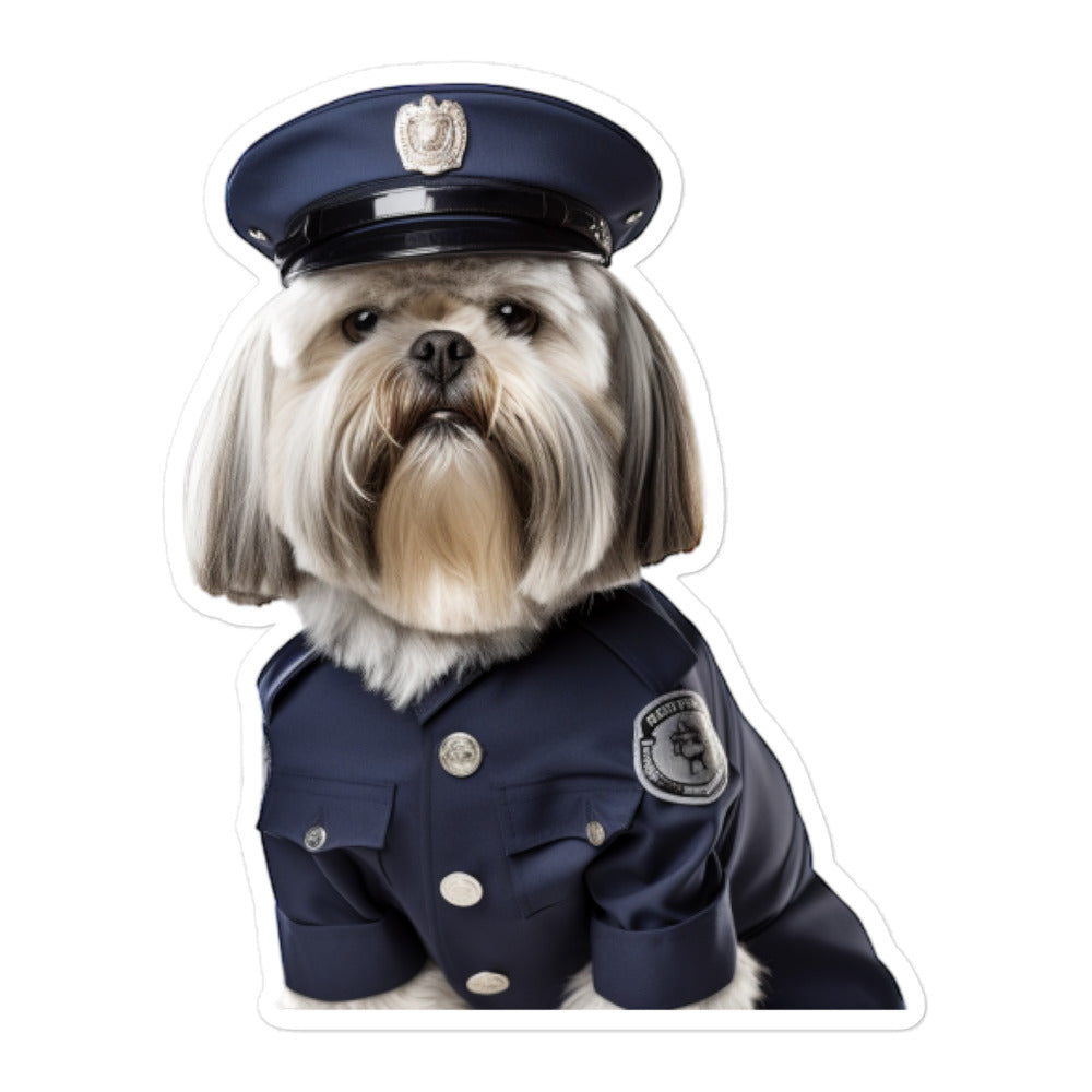 Lhasa Apso Security Officer Sticker - Stickerfy.ai