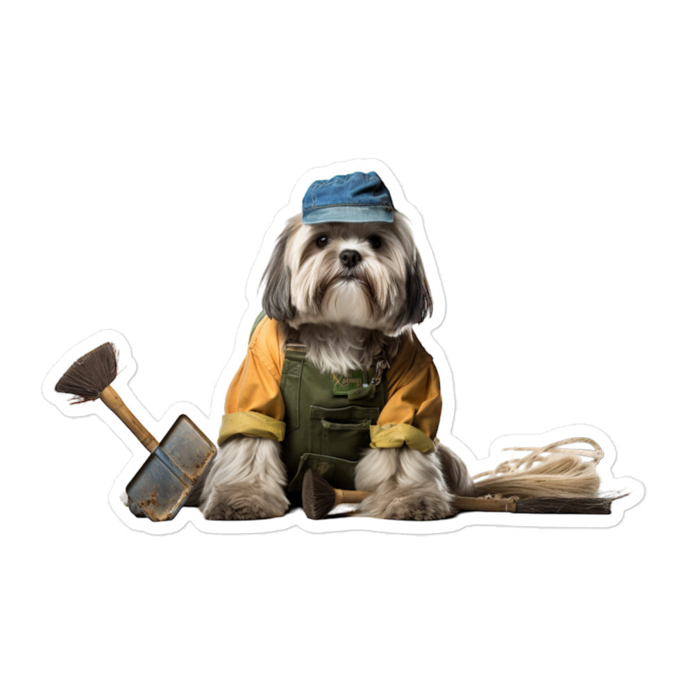 Lhasa Apso Janitor Sticker - Stickerfy.ai