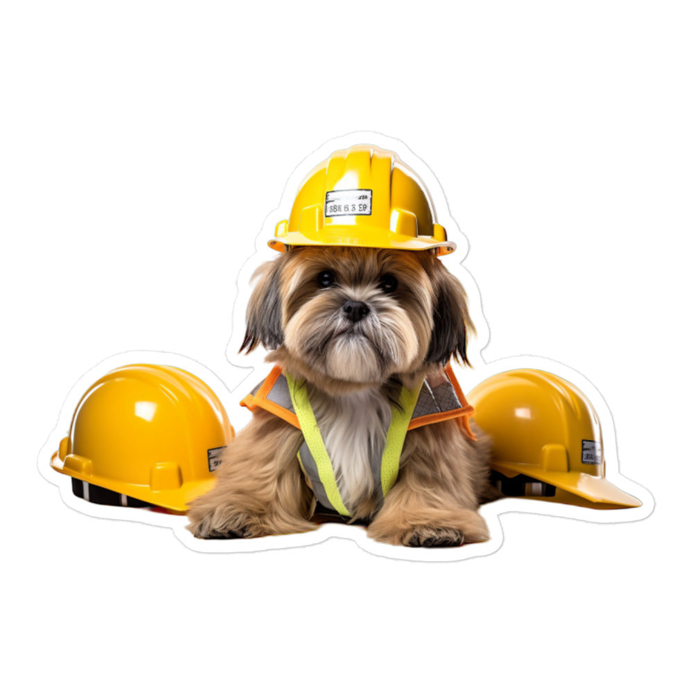 Lhasa Apso Contractor Sticker - Stickerfy.ai