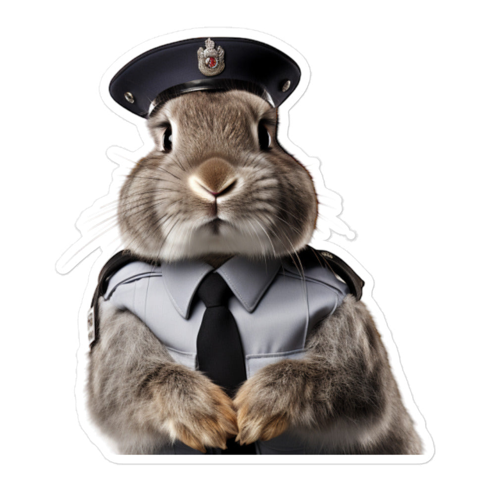 Britannia Petite Security Officer Bunny Sticker - Stickerfy.ai