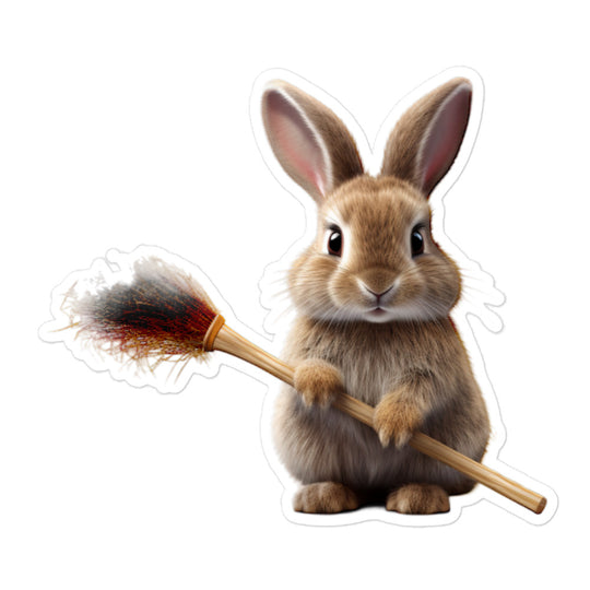 Britannia Petite Diligent Janitor Bunny Sticker - Stickerfy.ai