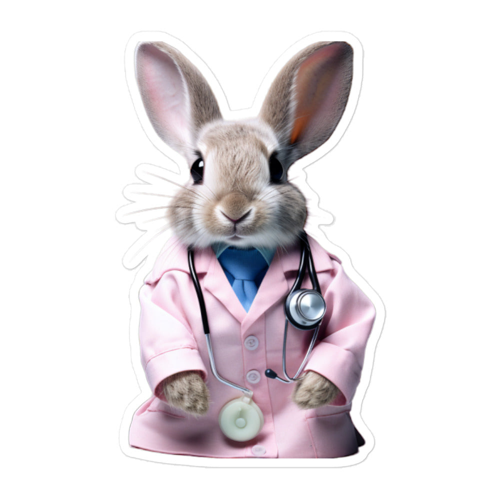 Britannia Petite Compassionate Doctor Bunny Sticker - Stickerfy.ai