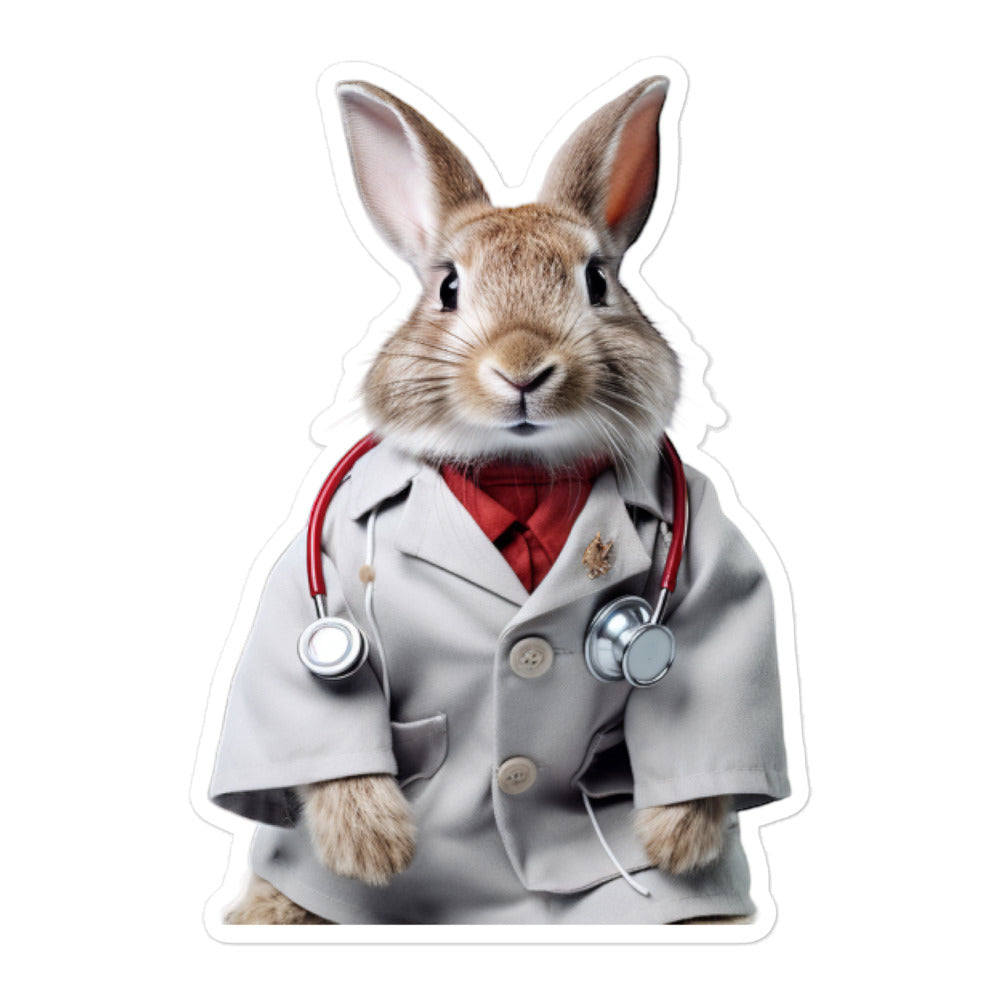 Britannia Petite Compassionate Doctor Bunny Sticker - Stickerfy.ai