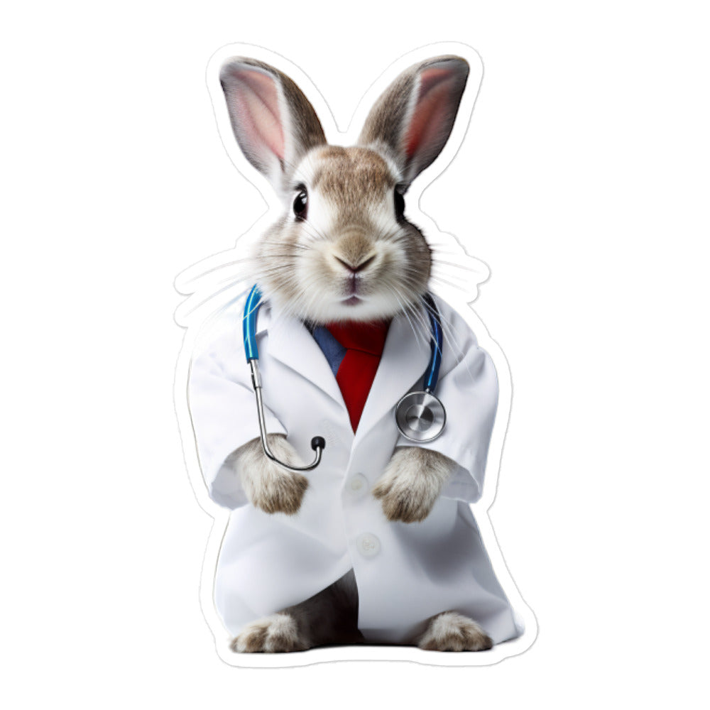 Britannia Petite Compassionate Doctor Bunny Sticker - Stickerfy.ai