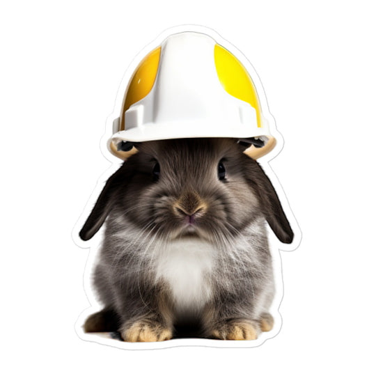 Britannia Petite Contractor Bunny Sticker - Stickerfy.ai