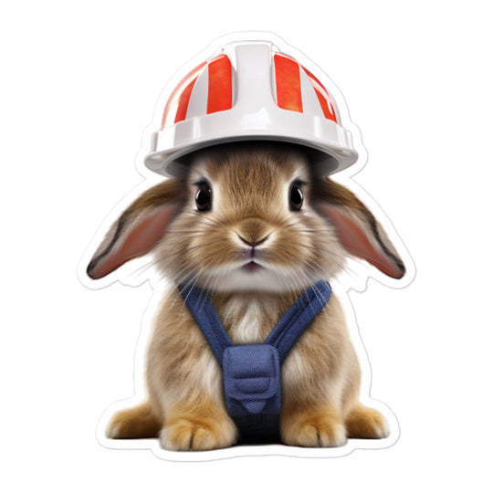 Britannia Petite Contractor Bunny Sticker - Stickerfy.ai