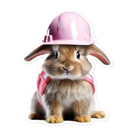 Britannia Petite Contractor Bunny Sticker - Stickerfy.ai