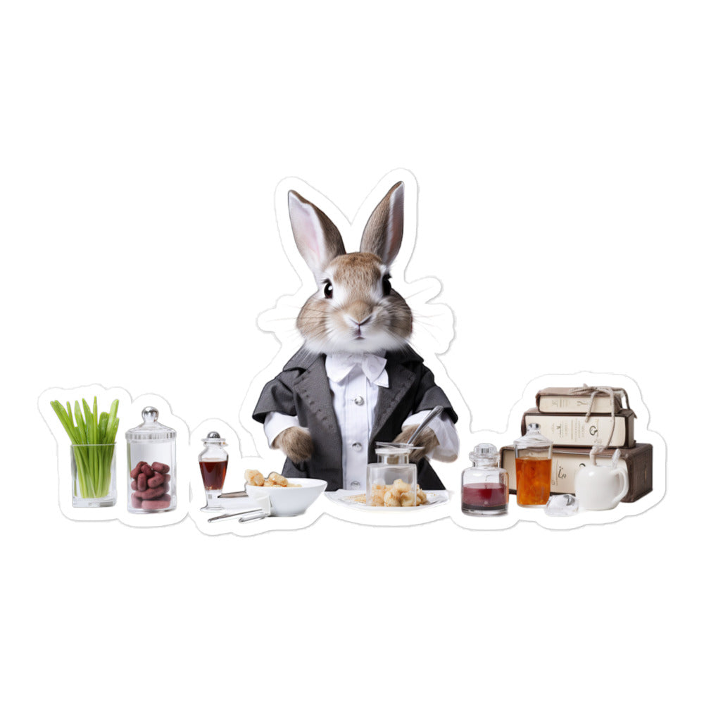 Britannia Petite Knowledgeable Pharmacist Bunny Sticker - Stickerfy.ai