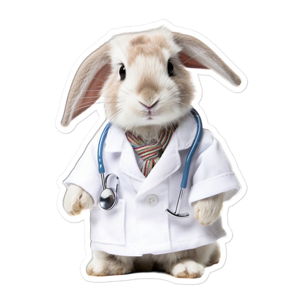 Britannia Petite Compassionate Doctor Bunny Sticker - Stickerfy.ai