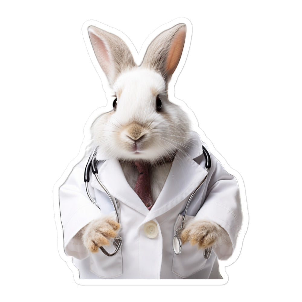 Britannia Petite Compassionate Doctor Bunny Sticker - Stickerfy.ai