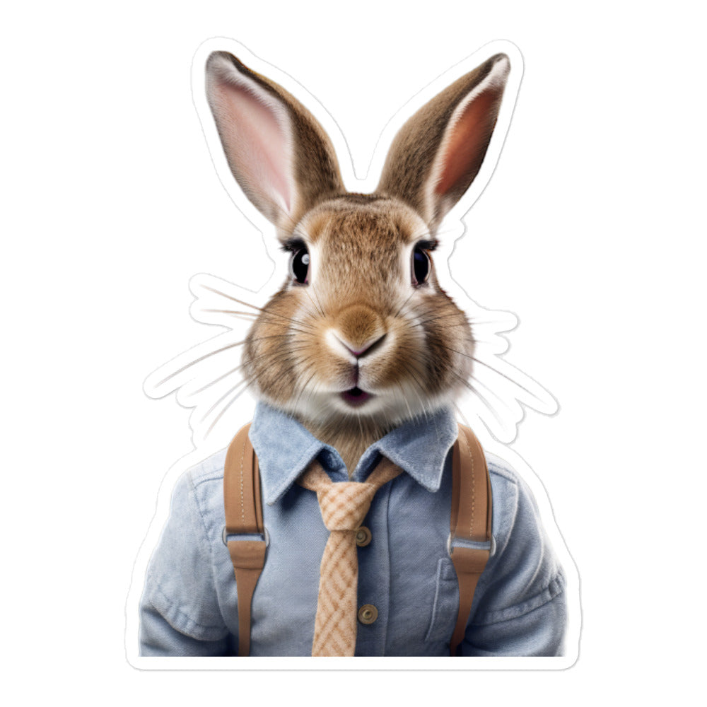 American Enthusiastic Student Bunny Sticker - Stickerfy.ai