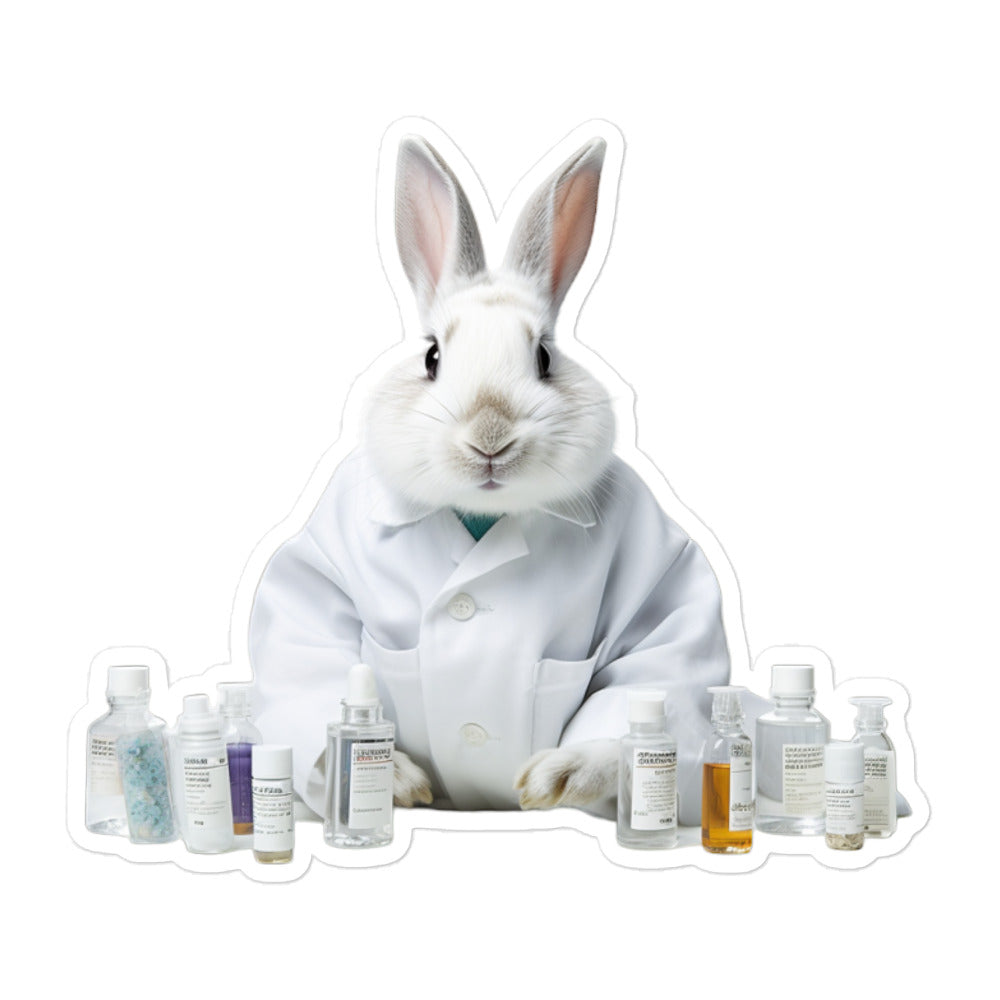 American Knowledgeable Pharmacist Bunny Sticker - Stickerfy.ai