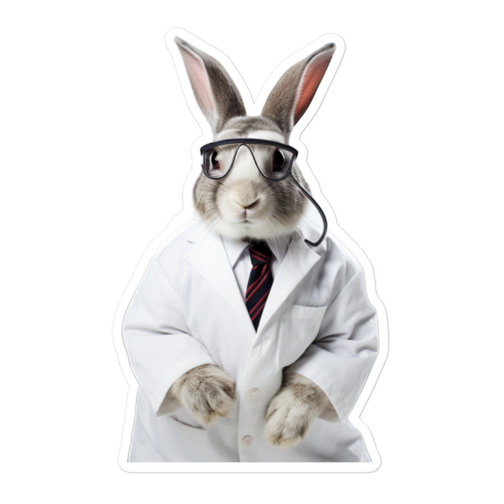 American Knowledgeable Pharmacist Bunny Sticker - Stickerfy.ai