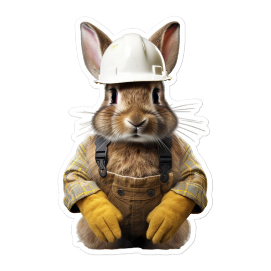 American Contractor Bunny Sticker - Stickerfy.ai